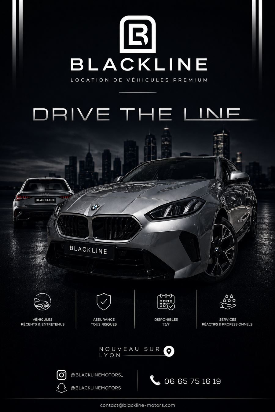 Affiche BLACKLINE — Drive the line